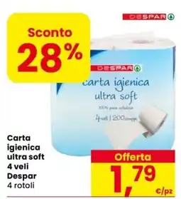 Despar Carta igienica ultra soft Despar offerta