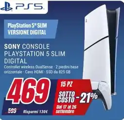 Trony Sony console PlayStation 5 Slim Digital offerta