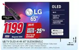 Trony LG TV OLED AI 4K 65" offerta
