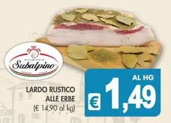 Lardo rustico alle erbe Subalpino