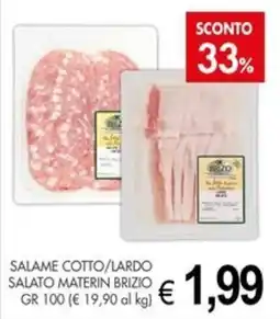 PrestoFresco Salame Cotto/Lardo Salato Materin Brizio offerta