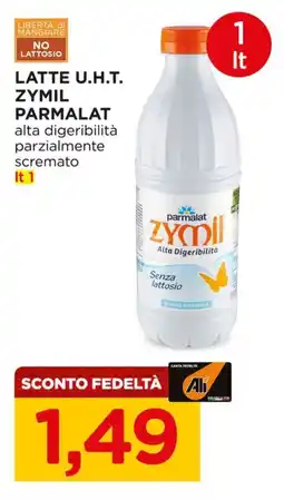 Alì Supermercati Latte U.H.T. Zymil Parmalat offerta