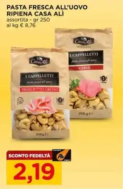 Alì Supermercati Pasta fresca all'uovo ripiena Casa Alì offerta