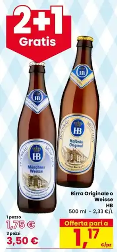 Despar Birra Originale o Weisse HB offerta