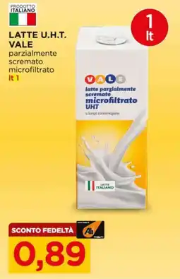 Alì Supermercati Latte U.H.T. Vale parzialmente scremato microfiltrato offerta