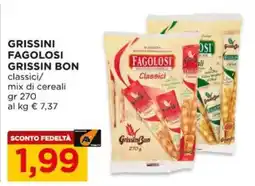 Alì Supermercati Grissini Fagolosi Grissin Bon classici offerta