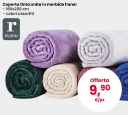 Interspar Coperta tinta unita in morbido flanel Rubin offerta