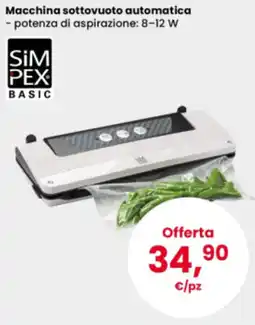 Interspar Macchina sottovuoto automatica Simpex Basic offerta