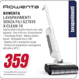 Trony Rowenta lavapavimenti senza fili GZ7035 X-Clean 10 offerta