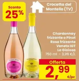 Despar Chardonnay frizzante o Pinot Rosa frizzante Veneto IGT La Gioiosa offerta