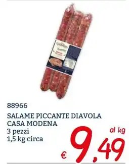 Zona Salame piccante diavola Casa Modena offerta