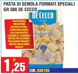 Immenso Cash Pasta di semola formati speciali De Cecco offerta