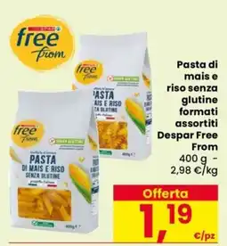 Despar Pasta di mais e riso senza glutine offerta