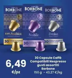 Interspar Capsule Caffè Compatibili Nespresso Borbone offerta