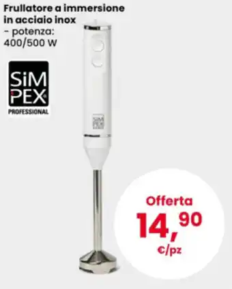 Frullatore a immersione in acciaio inox Simpex Professional