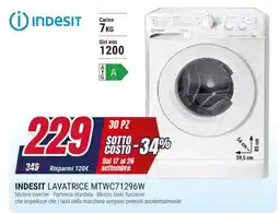 Trony Indesit lavatrice mtwc71296w offerta