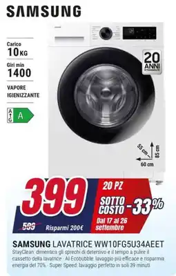 Trony Samsung lavatrice WW10FG5U34AEET offerta