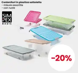 Interspar Contenitori in plastica sottoletto Simpex Basic offerta