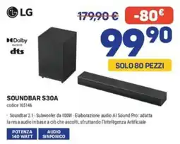 FreeShop LG Soundbar S30A offerta
