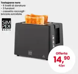 Interspar Tostapane nero Simpex Basic offerta