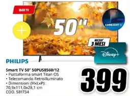 MediaWorld Philips Smart TV 50" offerta