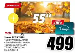 MediaWorld TCL Smart TV 55" 55P8L offerta