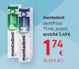 dm drogerie markt mentadent dentifricio offerta