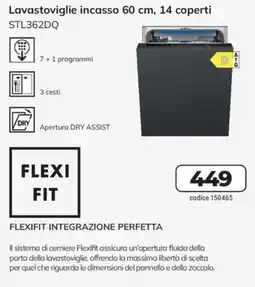 FreeShop Lavastoviglie incasso 60 cm, 14 coperti STL362DQ offerta