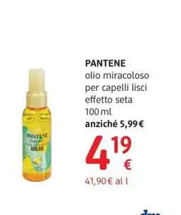 dm drogerie markt Pantene olio miracoloso per capelli lisci effetto seta offerta