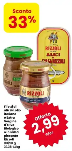 Despar Filetti di alici Rizzoli offerta