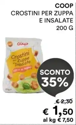 In Coop Crostini per zuppe e insalate Coop offerta