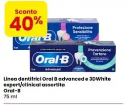 Eurospar Linea dentifrici Oral B advanced e 3DWhite expert/clinical assortita Oral-B offerta