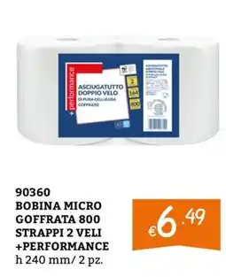 Zona Bobina micro goffrata 800 strappi 2 veli +performance offerta