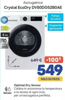 FreeShop Asciugatrice Crystal EcoDry DV80DG52B0AE offerta