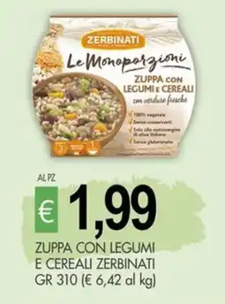 PrestoFresco Zuppa con legumi e cereali Zerbinati offerta