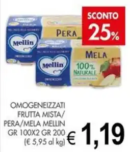 PrestoFresco Omogeneizzati frutta mista/pera/mela Mellin offerta