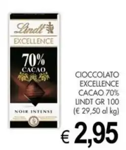 PrestoFresco Lindt Excellence cioccolato 70% cacao noir intense offerta