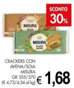 PrestoFresco Crackers con avena/soia Misura offerta