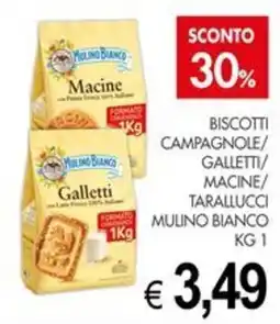 PrestoFresco Biscotti Campagnole/Galletti/Macine/Tarallucci Mulino Bianco offerta