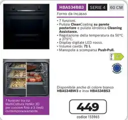 FreeShop Forno da incasso Serie 4 offerta