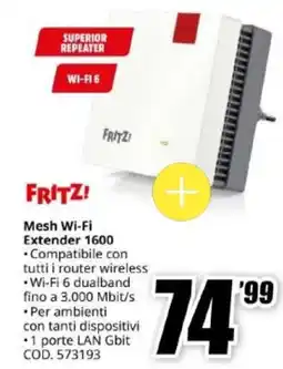 MediaWorld Fritz! Mesh Wi-Fi Extender 1600 offerta