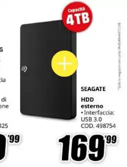 MediaWorld Seagate HDD esterno offerta