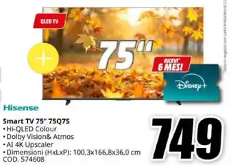 Hisense Smart TV 75" 75Q7S
