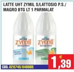 Immenso Cash Latte UHT Zymil S/Lattosio P.S./Magro BTG LT 1 Parmalat offerta