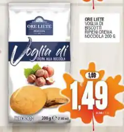 Vicino a te supermercati Ore Liete Voglia di biscotti ripieni crema nocciola offerta