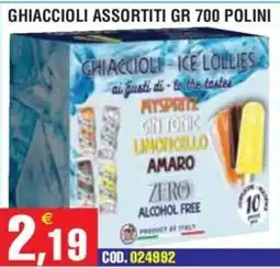 Immenso Cash Ghiaccioli ice lollies myspritz gin tonic limoncello amaro zero offerta