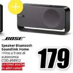 MediaWorld Bose Speaker Bluetooth Soundlink Home offerta