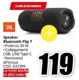 MediaWorld JBL Speaker Bluetooth Flip 7 offerta