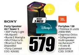 MediaWorld Sony Party Speaker ULT Tower 9 offerta