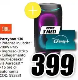 MediaWorld JBL Partybox 130 offerta